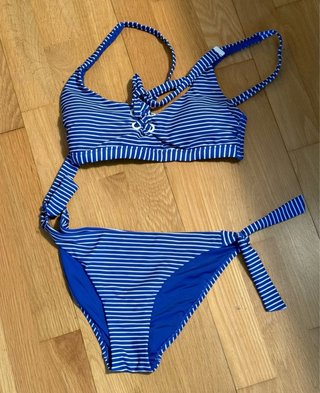 Bikini Rayas Azul y Blanco Talla 38/ 85c