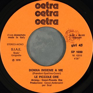 Le Piccole Ore Donna Insieme A Me 7" 45 RPM 1978