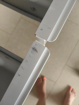 Mesa escritorio blanca cristal y metal altura