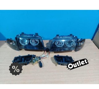 OL FAROS AUDI A4 B5 94-98 OJOS ANGEL CLASSIC NEGROS R011257C
