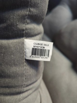Cojín con respaldo para silla exterior (Gris)