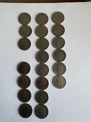 Lote 21 monedas 5 Pesetas 1980- Mundial 1982