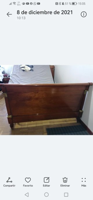 Cama Antigua Estilo Imperio / Barco