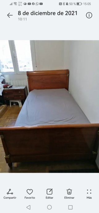 Cama Antigua Estilo Imperio / Barco