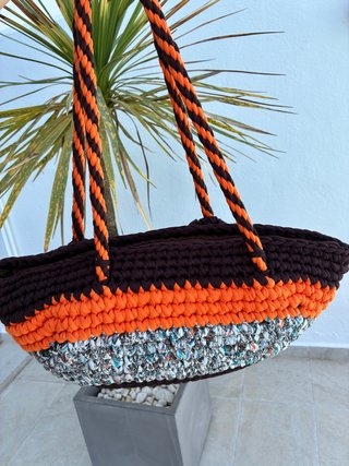 Bolso de playa crochet hecho a mano