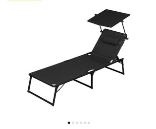 Tumbona de aluminio plegable negra