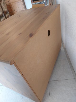 Mueble Vitrina / TV Madera y Cristal
