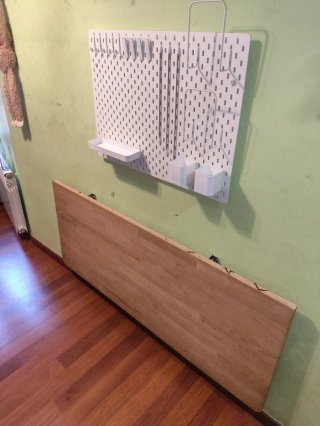 Mesa Abatible Madera + Tablero Organizador