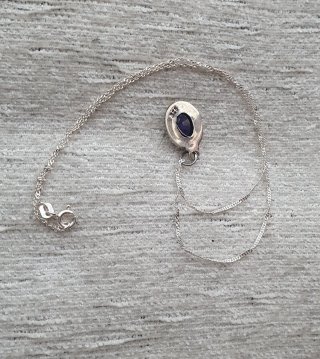 Collana Argento 925 Zaffiro Naturale Blu
