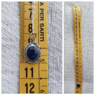 Collana Argento 925 Zaffiro Naturale Blu