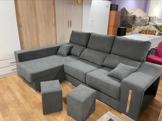 Sofá chaise longue modular beige/gris