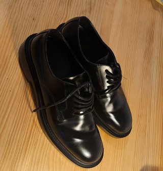 Zapatos Derby Massimo Dutti Cuero Negro
