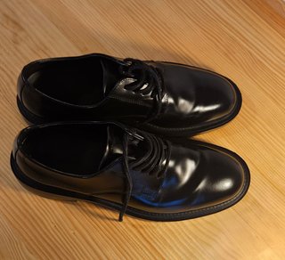 Zapatos Derby Massimo Dutti Cuero Negro