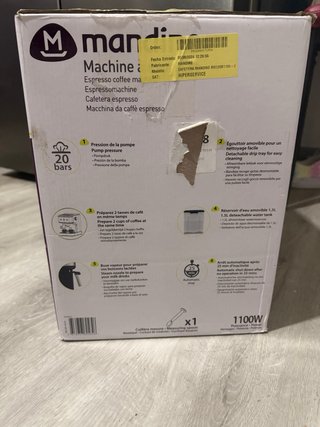 Cafetera Espresso Mandine 20 bares
