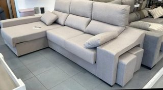 Sofá chaise longue gris y beige