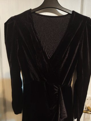 Vestido negro fiesta terciopelo