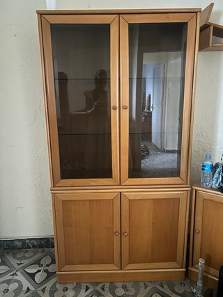 Mueble de madera con puerta, regalo 2 estanterías