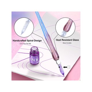 Juego bolígrafos cristal tinta colores
