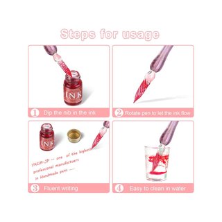 Juego bolígrafos cristal tinta colores