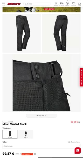 Pantalón Moto ARMURE Milan Talla 42