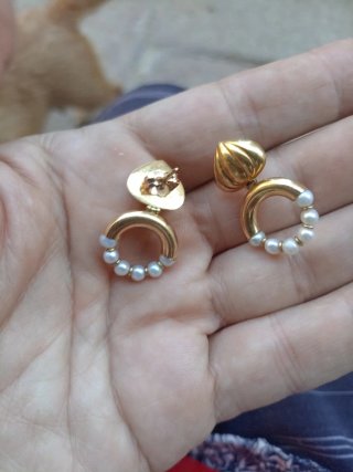 Pendientes Oro 18k Perlas