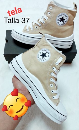 Botas Tela Talla 37 Beige