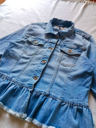 Giacca Denim Only Donna Taglia XS Azzurra Volant