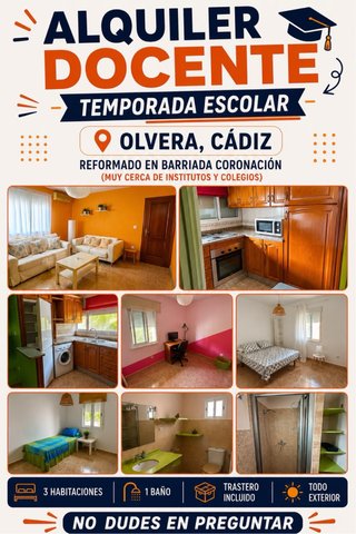 Piso alquiler Olvera para docentes.