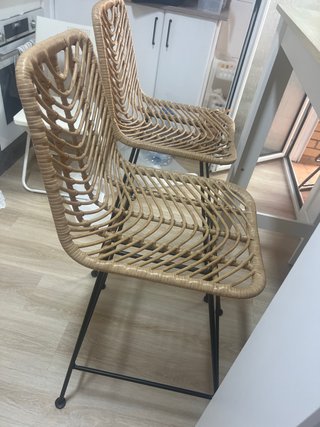 Taburetes Rattan y Metal