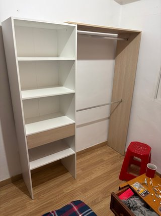 Armario modular blanco y beige