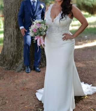 Vestido de Novia Blanco con Encaje