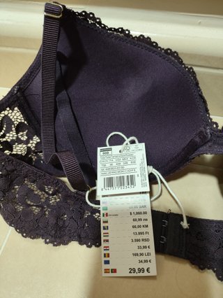 Sujetador push up encaje morado
