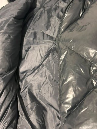 Abrigo Benetton Negro Brillante