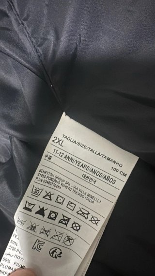 Abrigo Benetton Negro Brillante