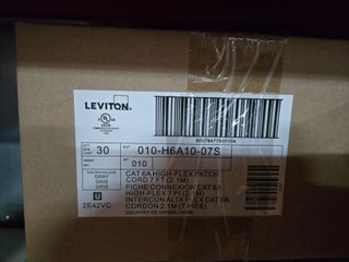 80 Latiguillos Leviton Cat 6A High-Flex 2.1m