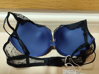 Sujetador push up encaje azul y negro