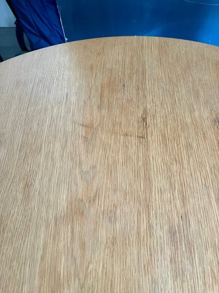 Mesa redonda cocina madera patas negras