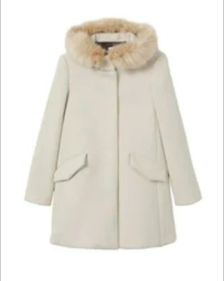 Abrigo Mango Beige con Capucha y Pelo