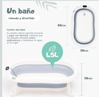 Bañera plegable bebé con cojín