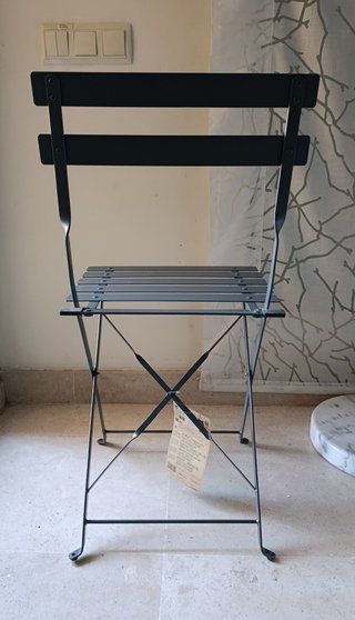 58-Sillas Jardín Plegable Hierro Gris Nueva