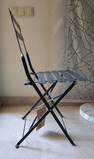 58-Sillas Jardín Plegable Hierro Gris Nueva