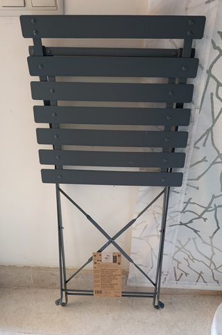 58-Sillas Jardín Plegable Hierro Gris Nueva