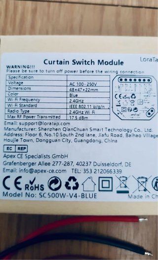 LoraTap SC500W-V4 Módulo Interruptor Cortina