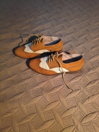 Zapatos Oxford Mujer Marrones y Blancos