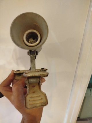 Lampada a morsetto in metallo vintage