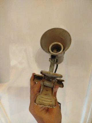 Lampada a morsetto in metallo vintage