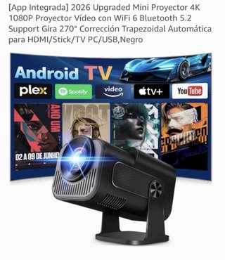Proyector 1080P WiFi 6 Bluetooth 5.2 App Integrada