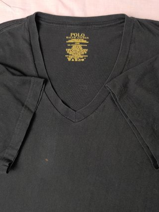 Camiseta Polo Ralph Lauren Negra Cuello Pico L