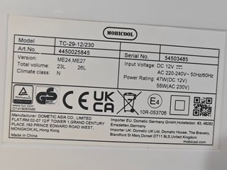 Mobicool ME27 - Refrigerador eléctrico 26L, 12/230