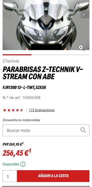 Pantalla Yamaha FJR 1300 Touring 2016 en adelante